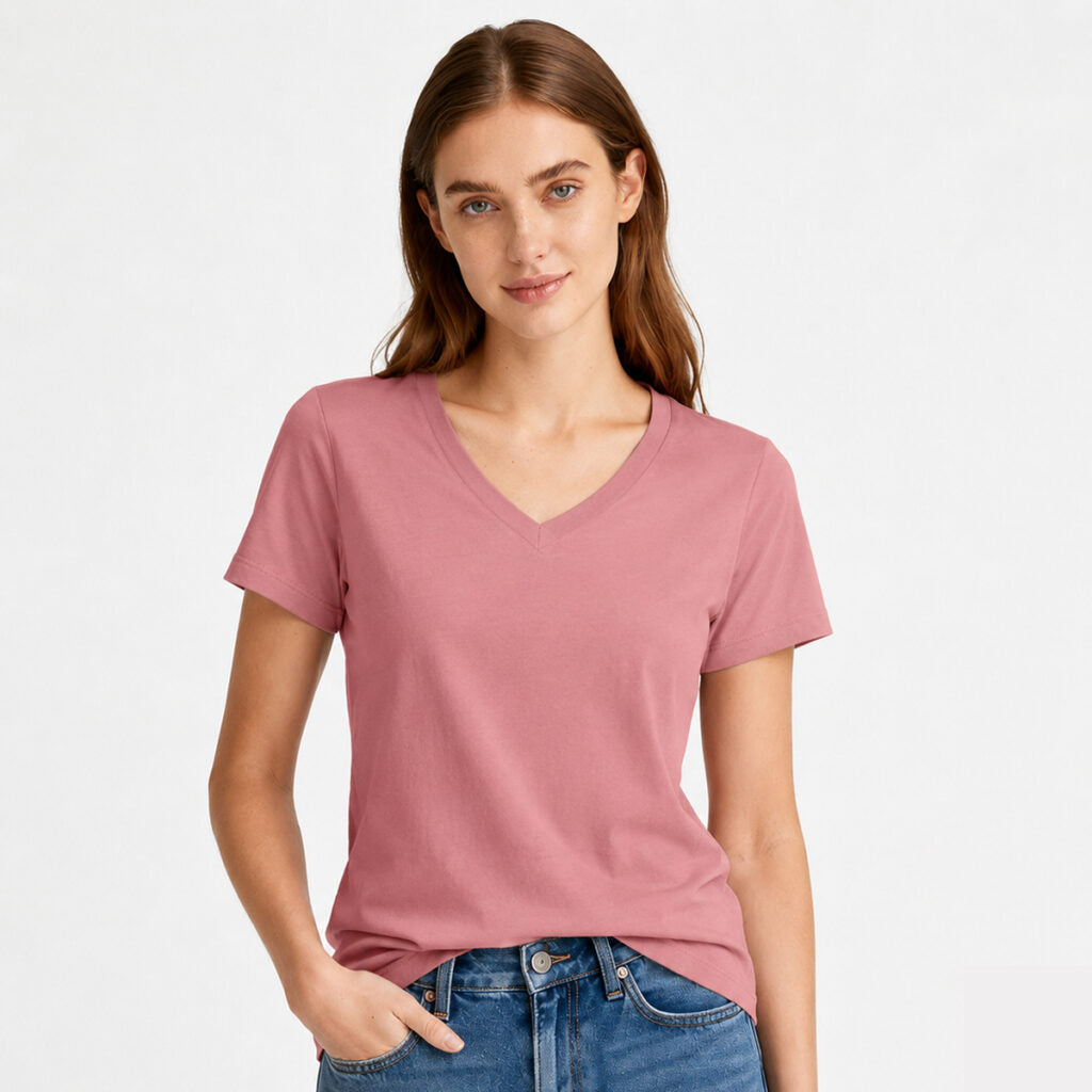 BELLA+CANVAS 6405 Women's Relaxed V-neck – T-shirt with your logo – zdjęcie katalogowe