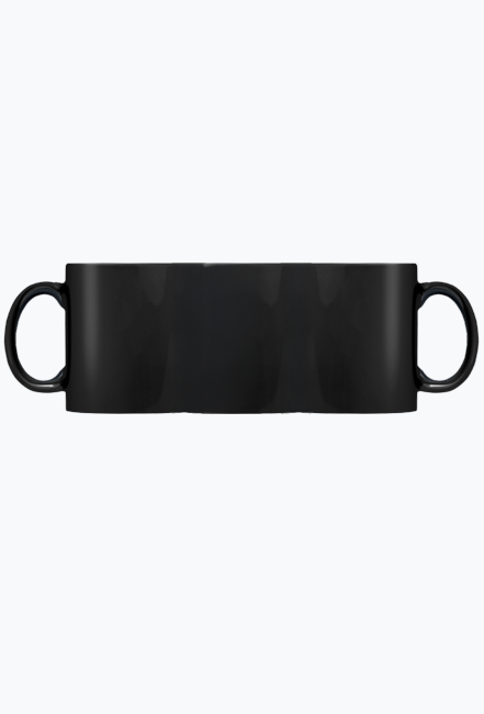 Black ceramic mug 11 oz – with your logo – Black – przód