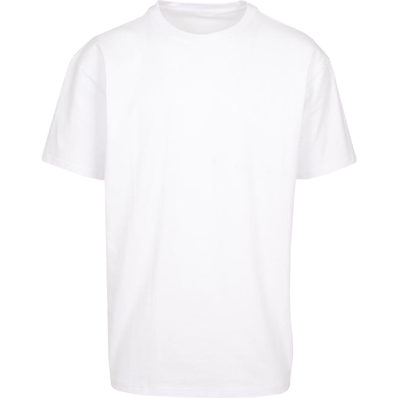 Build Your Brand BY102 Heavy Oversize – T-shirt with your logo – White – przód