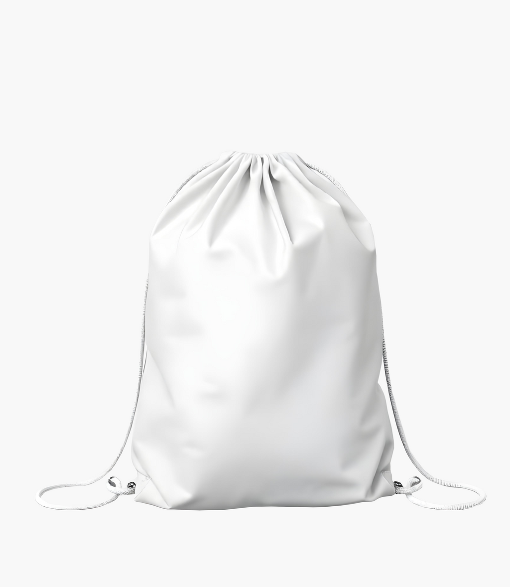 Cotton drawstring backpack – with your logo – White – przód