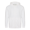 AWDis JH050 Zoodie – zip hoodie with your logo – Arctic White – przód