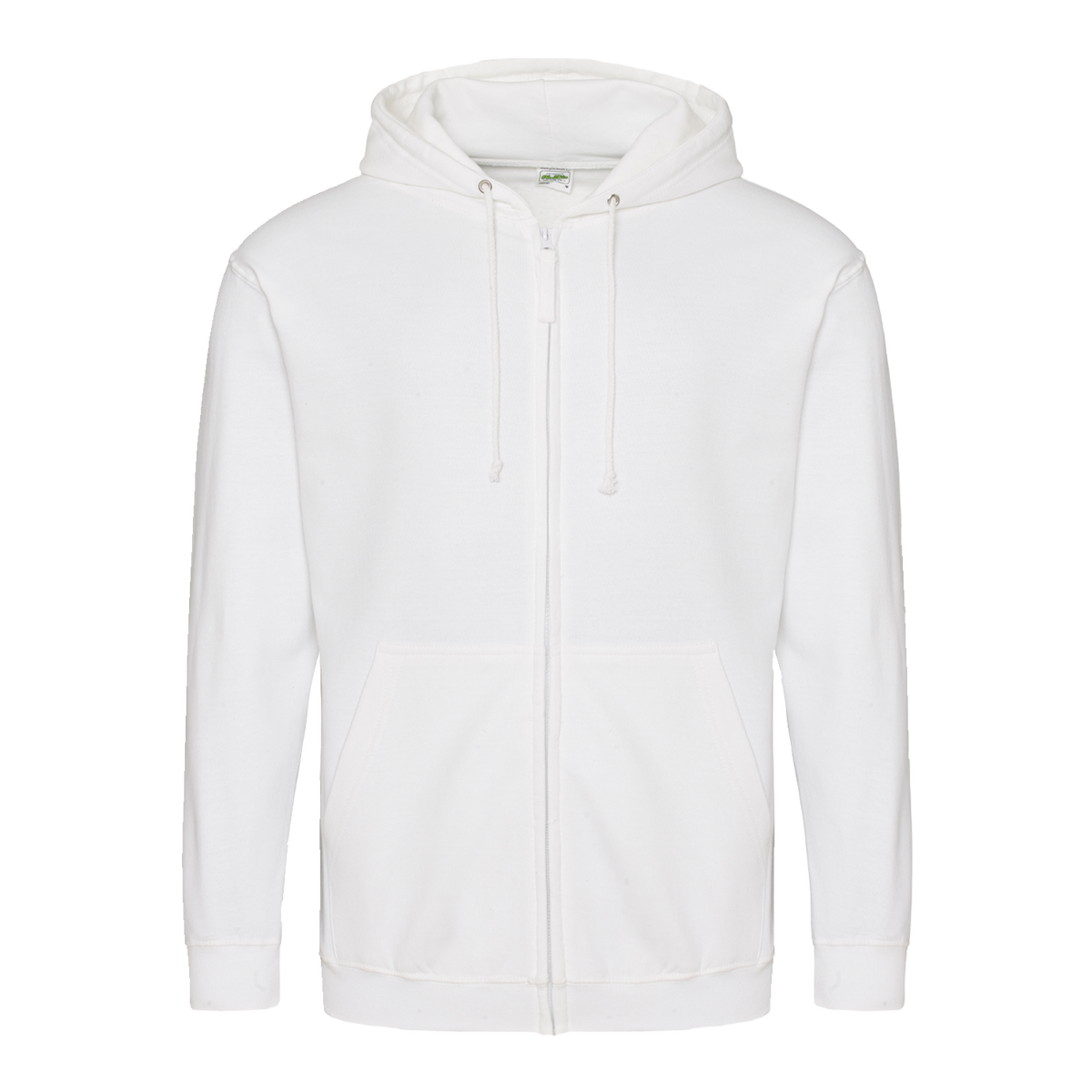 AWDis JH050 Zoodie – zip hoodie with your logo – Arctic White – przód