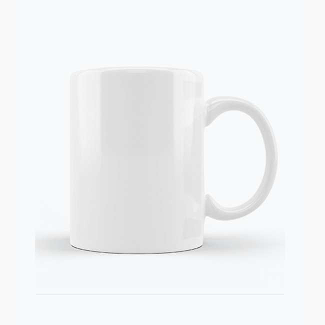 White ceramic mug 11 oz – with your logo – White – tył