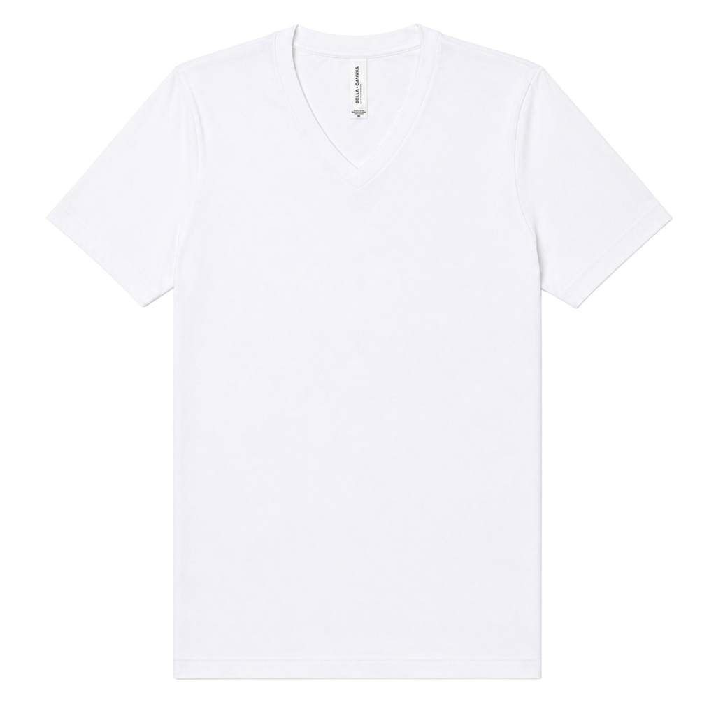 BELLA+CANVAS 6405 Women's Relaxed V-neck – T-shirt with your logo – White – przód